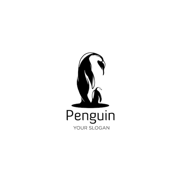 penguin silhouette logo illustrations