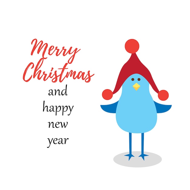 Penguin wishes Merry Christmas and Happy New Year