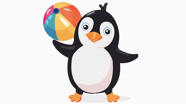 a penguin with a ball and a penguin on it