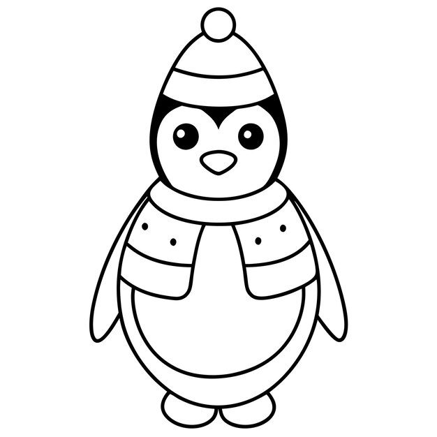 Vector a penguin with a hat on it that says penguin