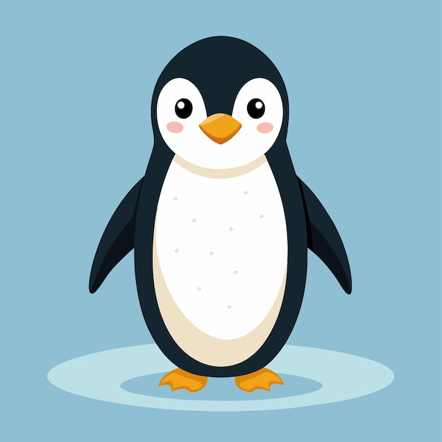 Vector a penguin with a white chest and a blue background