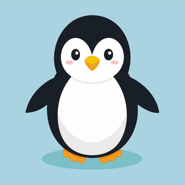 Vector a penguin with a yellow beak and a blue background