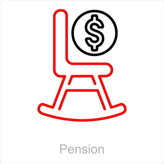 Pension and retirement plans icon concept