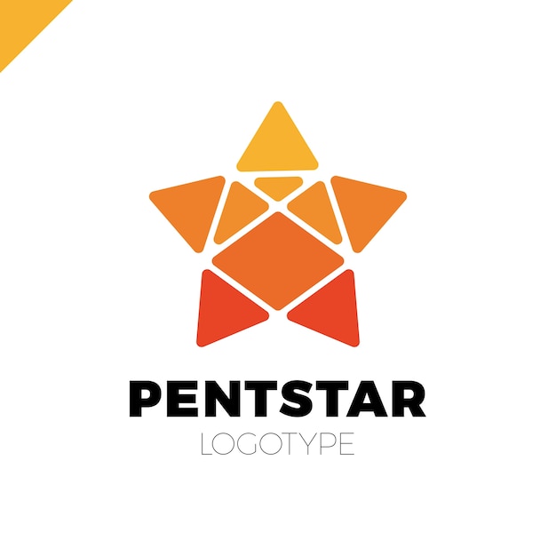 Penta Line Star Logo. Pentagon Star Direction