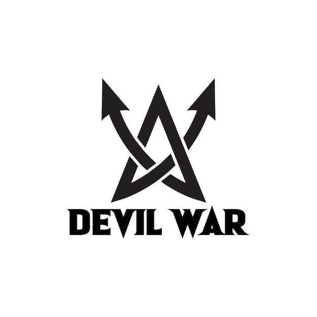 PENTAGRAM DEVIL WARRIOR LOGO DESIGN TEMPLET