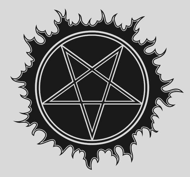 Pentagram vector icon Star symbol Isolated vector Illustration black on white background