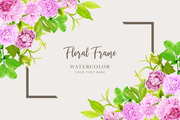 peonies floral background and frame card design