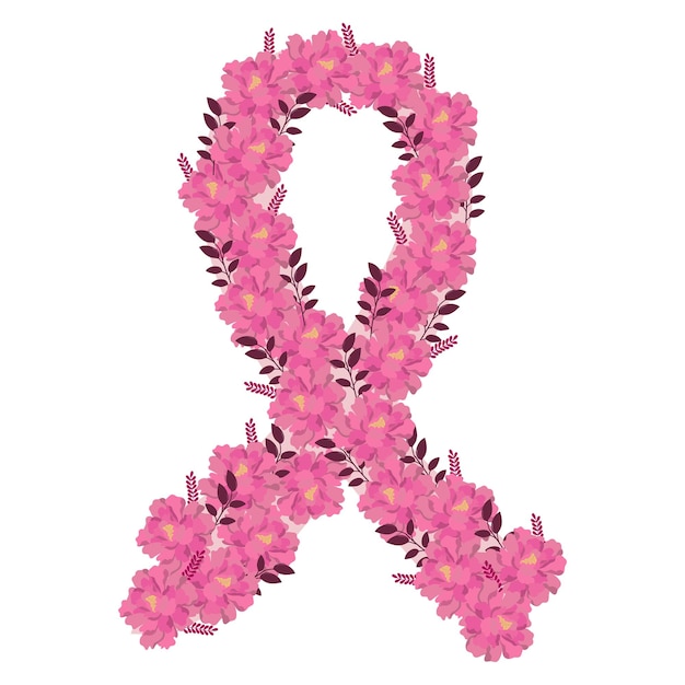 Peony Breast Cancer Ribbon