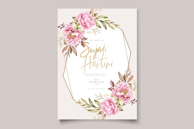 peony floral frame and background design