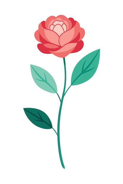 Peony plant minimal design vector illustration