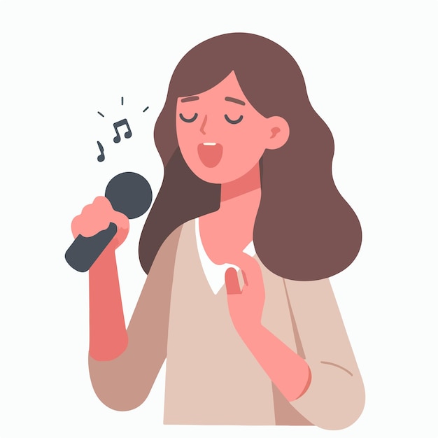 People are singing in a flat design style