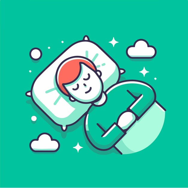 Vector people are sleeping in a simple flat design style