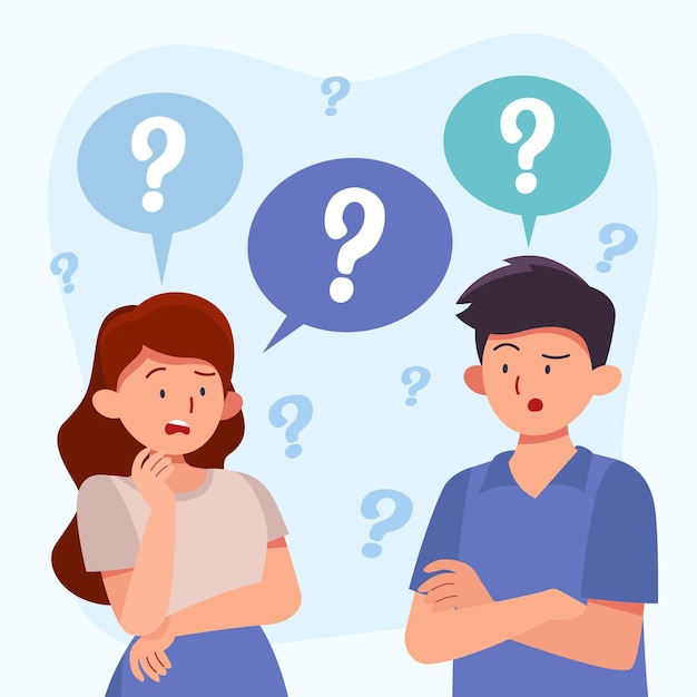 People asking questions flat illustration