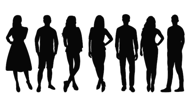 People black silhouette isolated vector