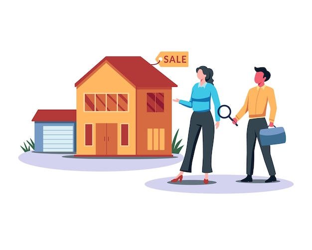 Vector people buying property vector illustration