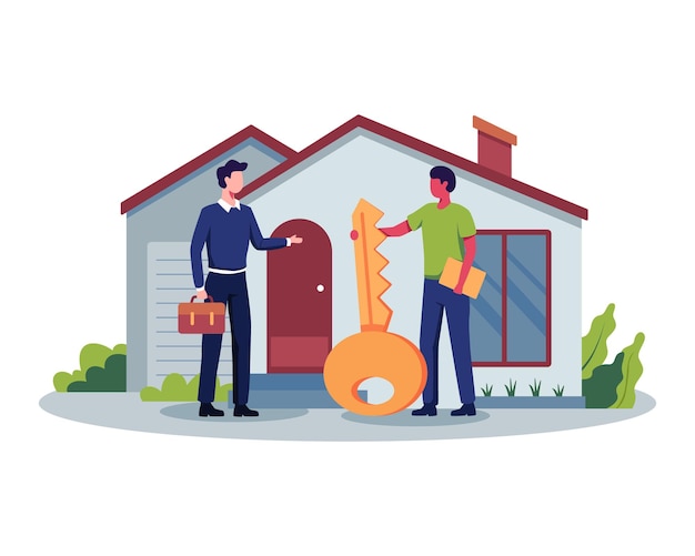 People buying property vector illustration