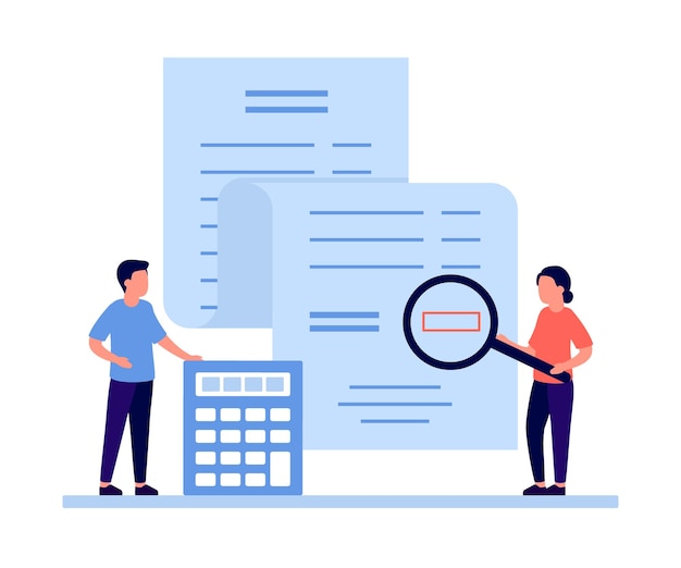 People calculating price and pay big financial bill invoice tax receipt check. Auditing. Payment