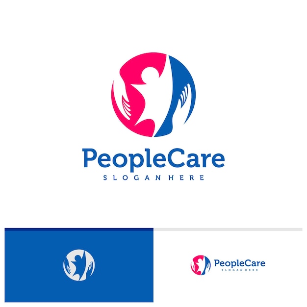 People care logo vector template Creative People care logo design concepts