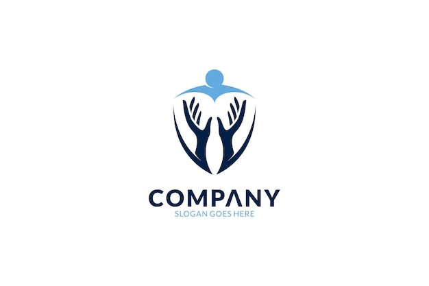 People care and protection logo template