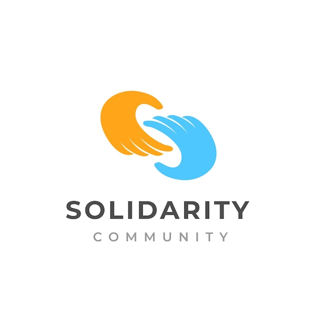 People care and solidarity logo design Hand care logo