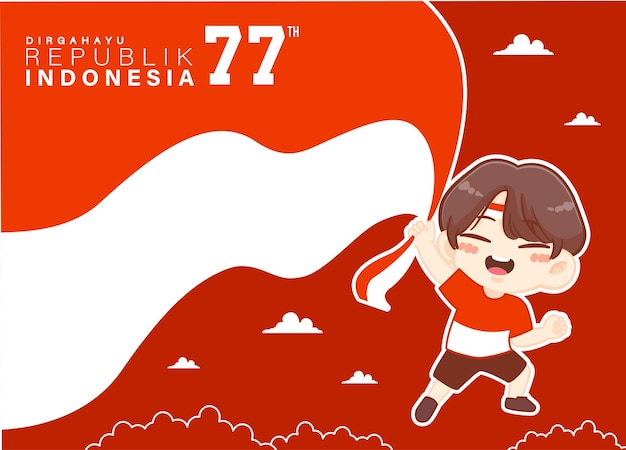 People celebrate indonesia 77th independence day or dirgahayu kemerdekaan indonesia ke 77