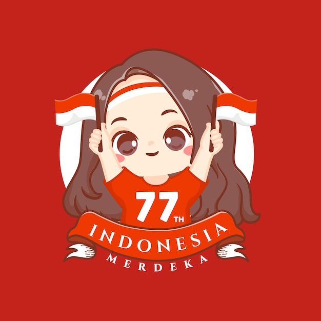 People celebrate indonesia 77th independence day or dirgahayu kemerdekaan indonesia ke 77