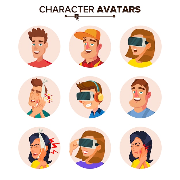 People Characters Avatars Set.