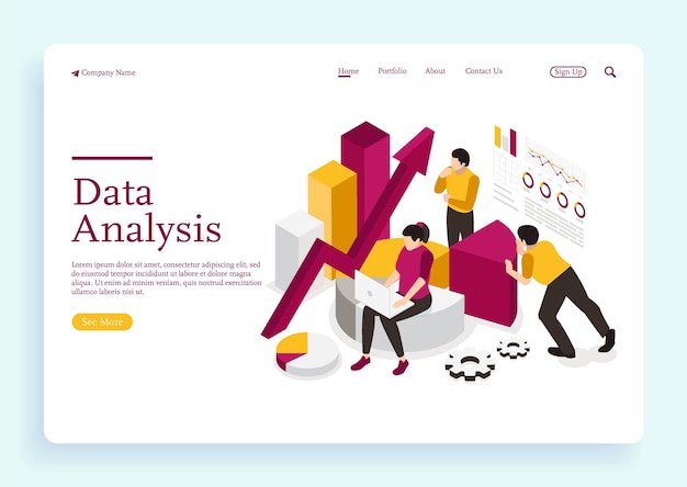 people characters working with data visualization man and woman nalyzing final report