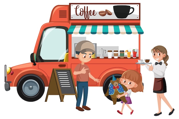 People at the coffee truck