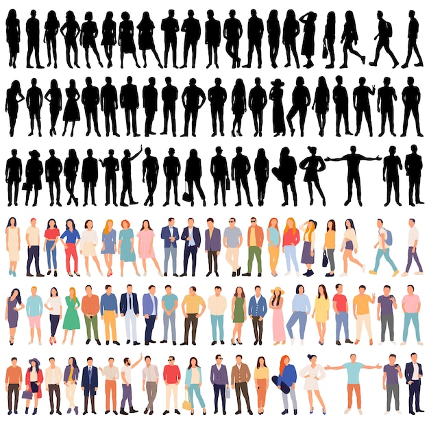 People collection in flat style isolated vector