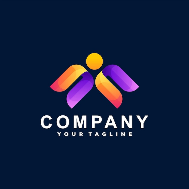 People color gradient logo design