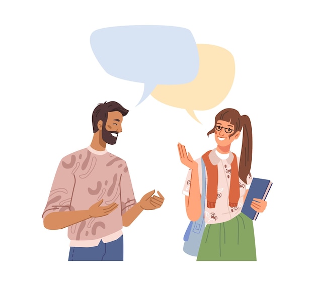 People communicating brainstorming speech bubbles