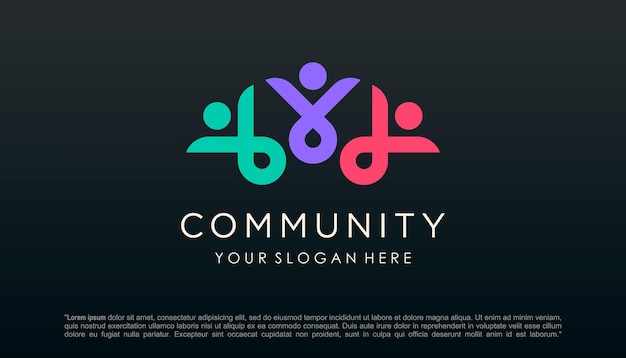 People community logo vector design logo template can represent unity and solidarity in group