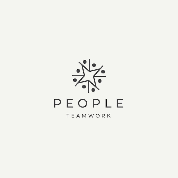 People community team work diversity logo icon design template flat vector illustration