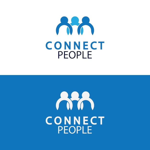 People Connect logo design template connection logo for business