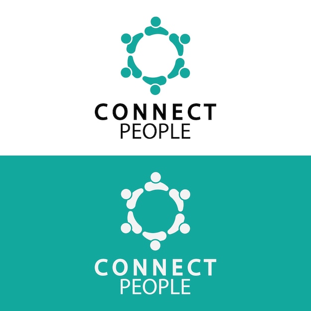 People Connect logo design template connection logo for business