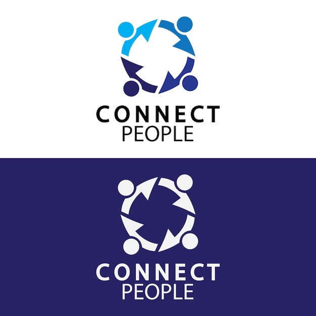 People Connect logo design template connection logo for business