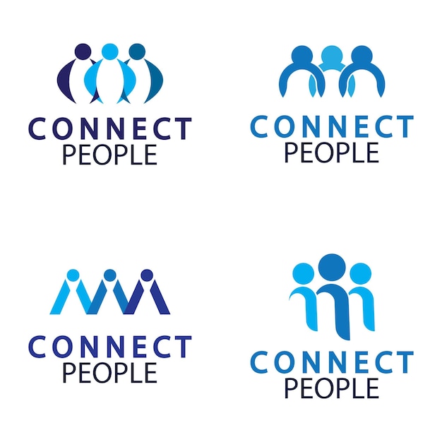 People Connect logo design template connection logo for business