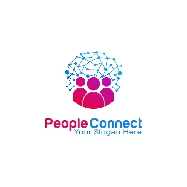 People Connect logo design template