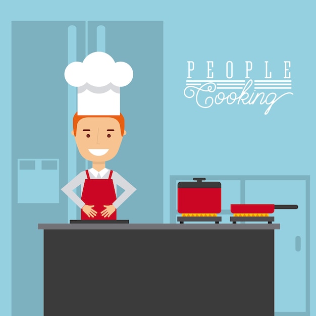 people cooking design, vector illustration eps10 graphic 