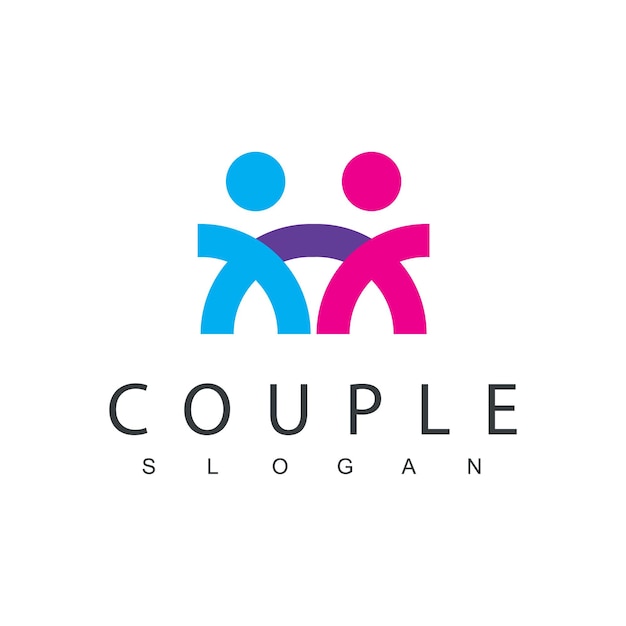 People Couple Logo Design Template