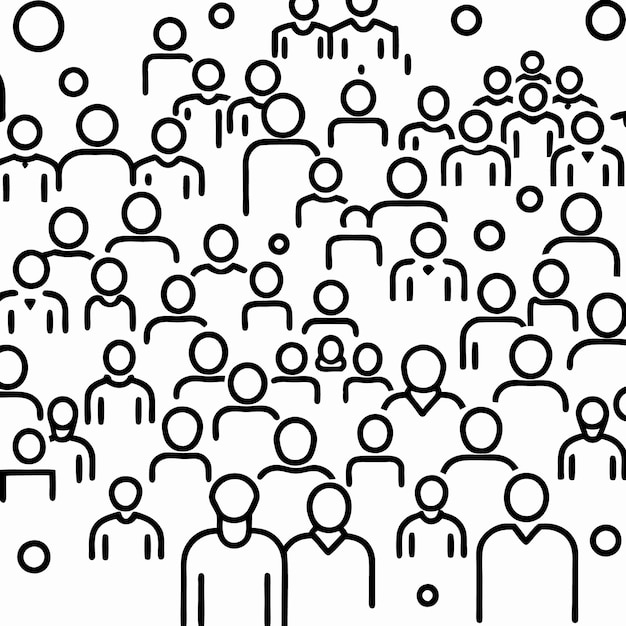 Vector people crowd illustration diverse group of individuals together in a gathering