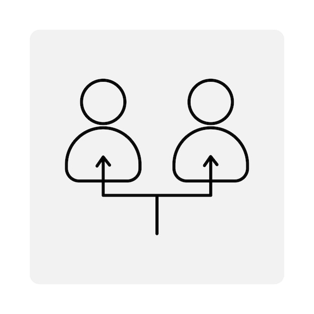 People diagram icon. Team members interaction icon. Vector illustration. EPS 10.