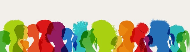 People diversityRacial equalityGroup profile silhouette men women diverse cultureInclusiveEqual