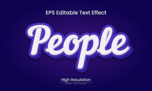 People editable text effect design