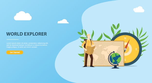 People explore and adventure the world website template