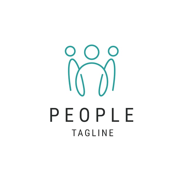 People family line logo icon design template