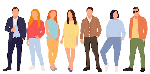 People flat design isolated vector