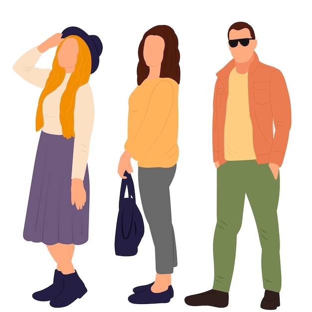 People flat design isolated vector