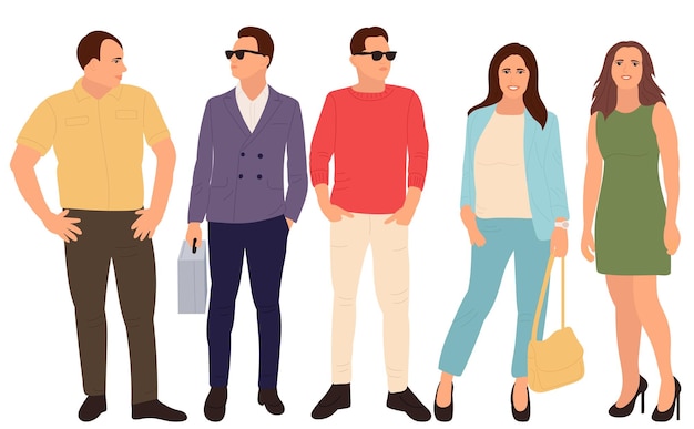 People flat design isolated on white background vector